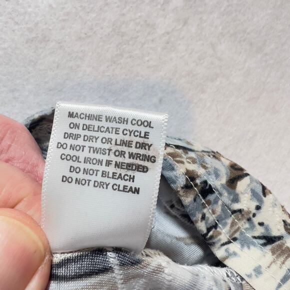 Cathy Blouse Woman LJewel Neck 3/4 Sleeve Blue Brown Black Textured Fabric - Picture 7 of 11